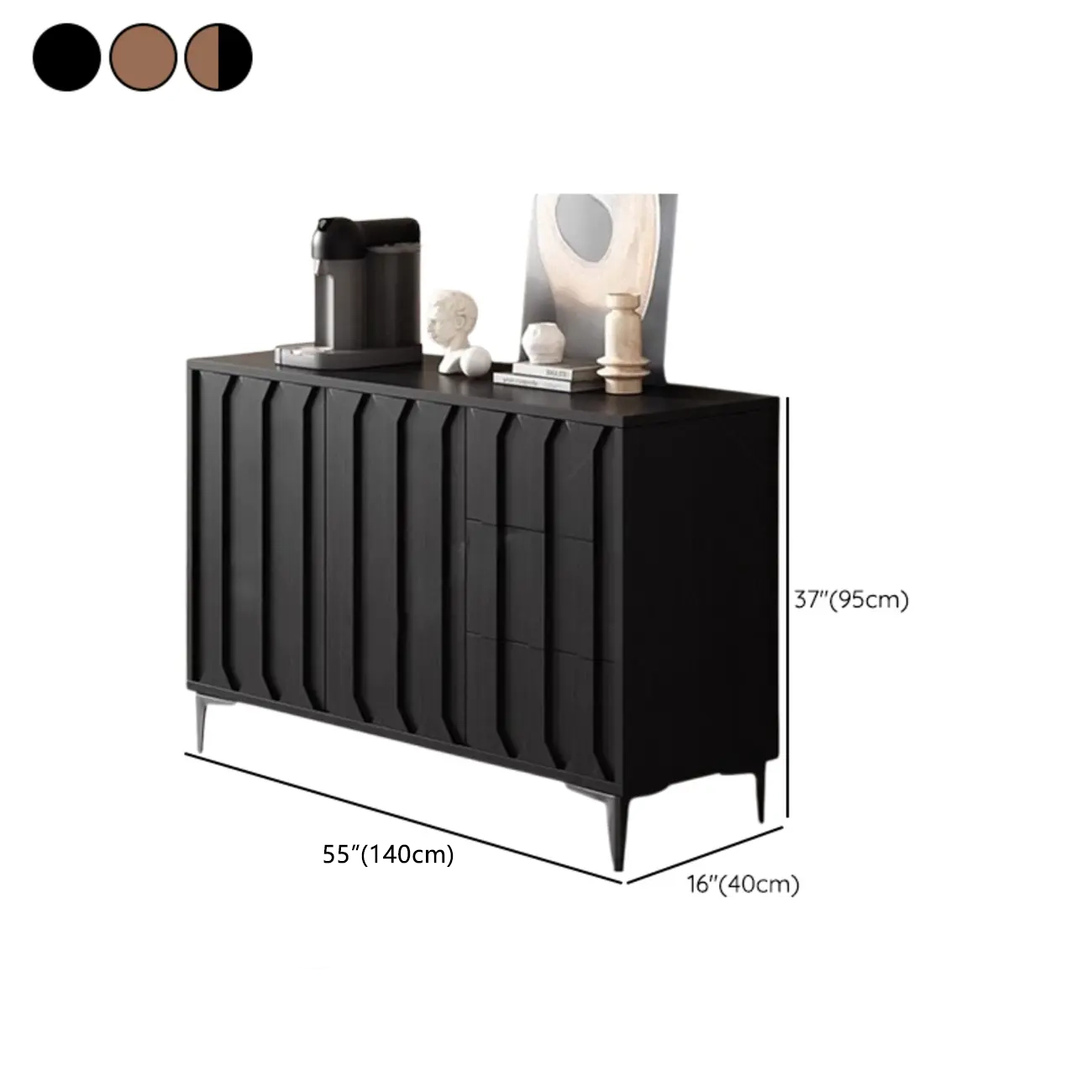 Mid-Century Modern Wood Combo Dresser with Storage Image - 17 | homeyfad