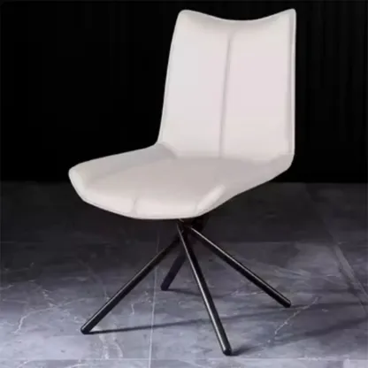 Swivel Industrial Faux Leather Arm Dining Chairs Open Back Image - 7