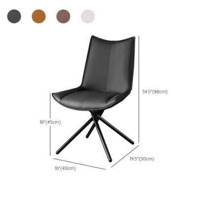 Swivel Industrial Faux Leather Arm Dining Chairs Open Back #size