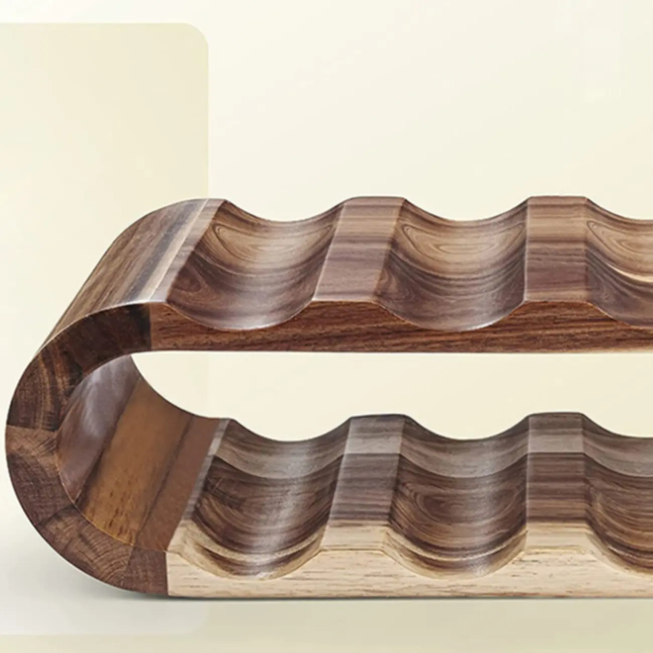 Elliptical Brown Wooden Stackable Wine Rack 8 Bottles Holder  | homeyfad