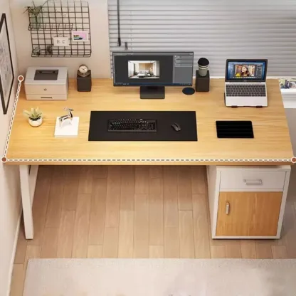 Durable Wooden Rectangle Pedestal Office Desk with Cabinets Image - 6