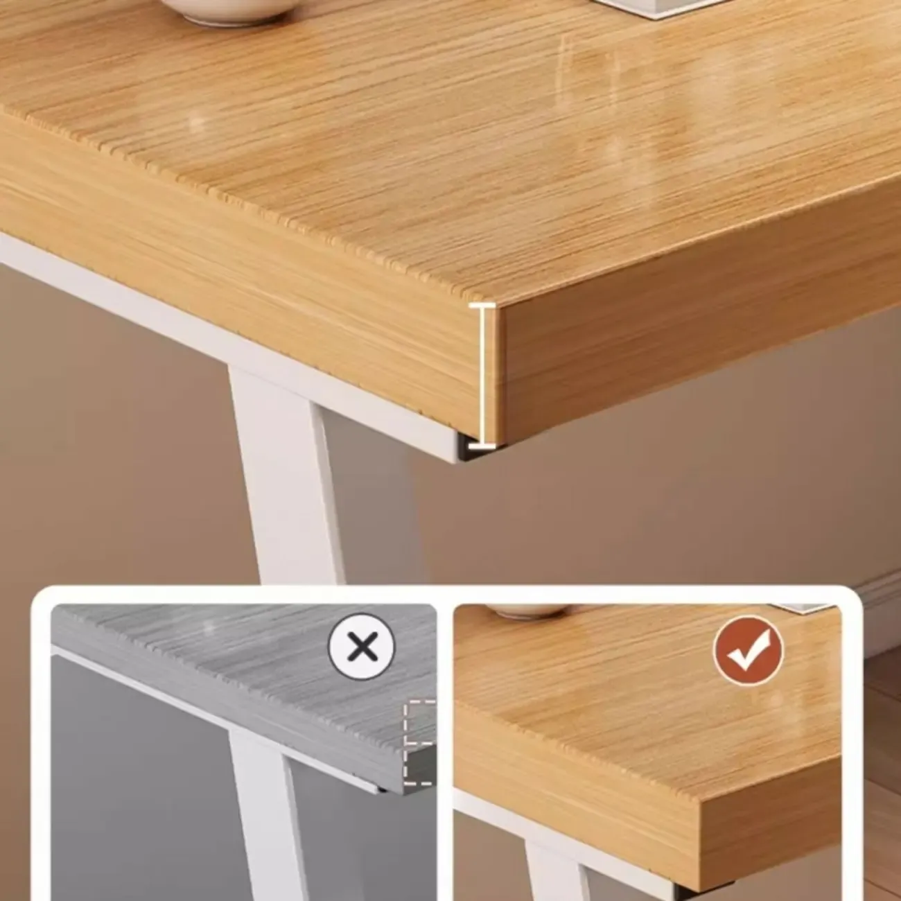 Durable Wooden Rectangle Pedestal Office Desk with Cabinets Image - 8