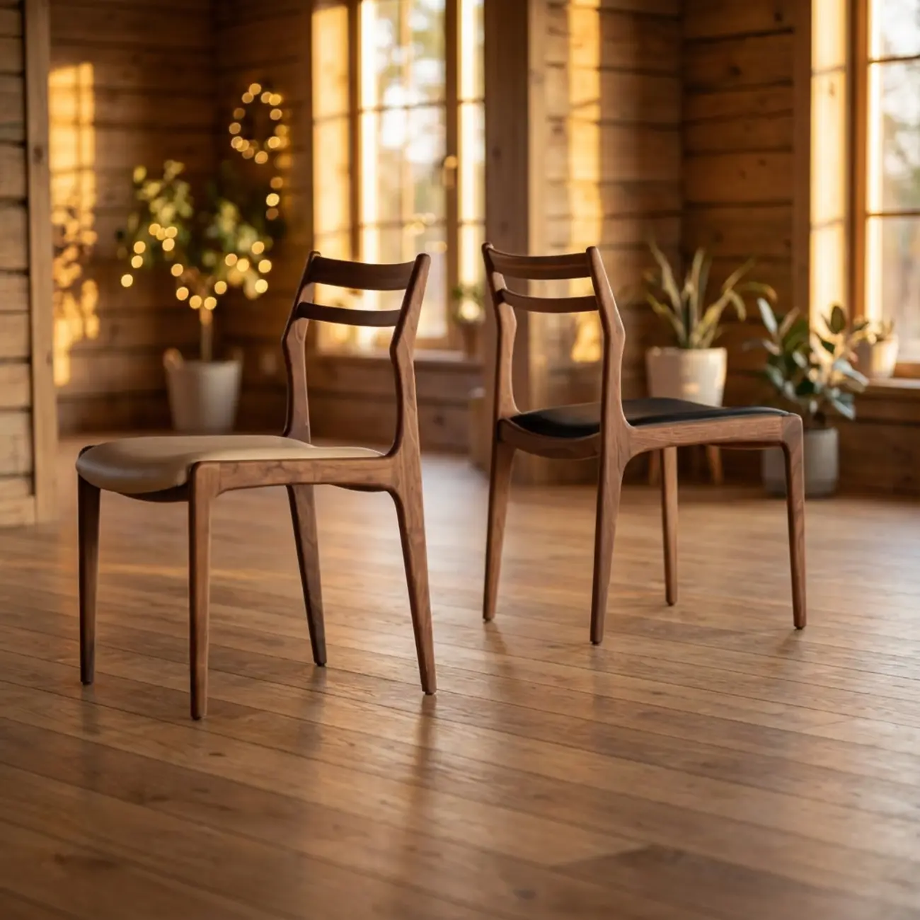 Modern Upholstered Ladder Back Wooden Dining Chair  Image - 1 | homeyfad