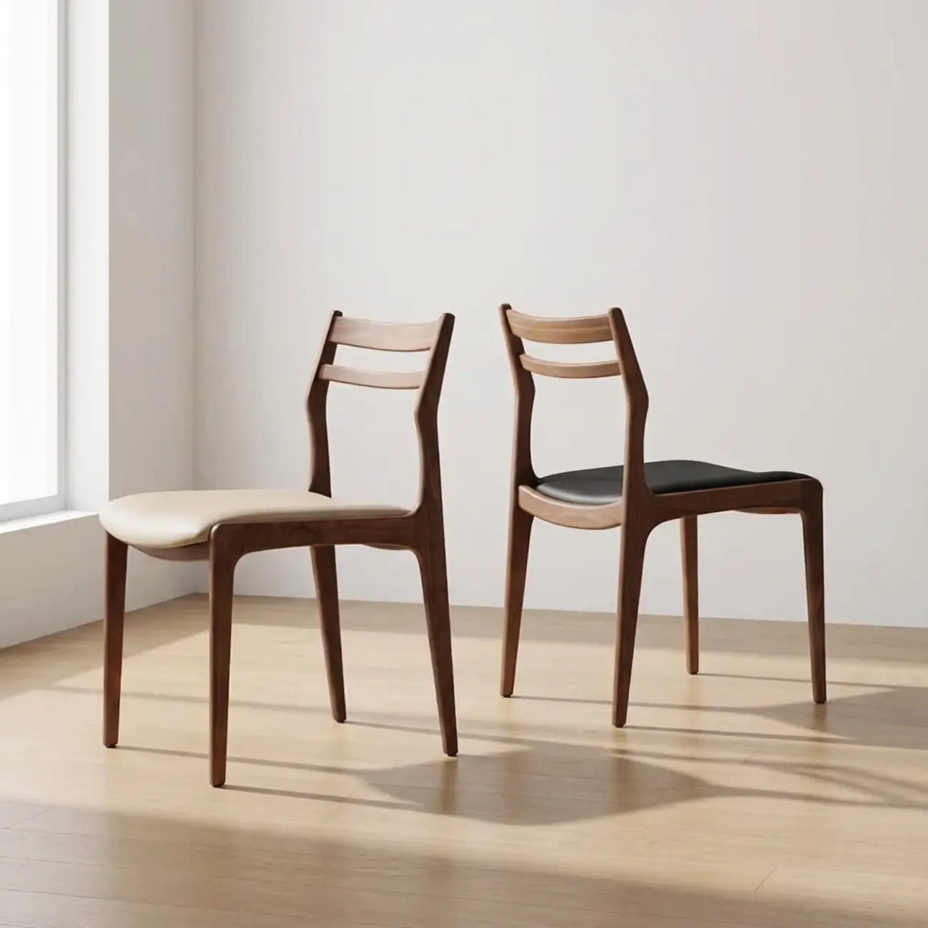 Modern Upholstered Ladder Back Wooden Dining Chair  Image - 6 | homeyfad