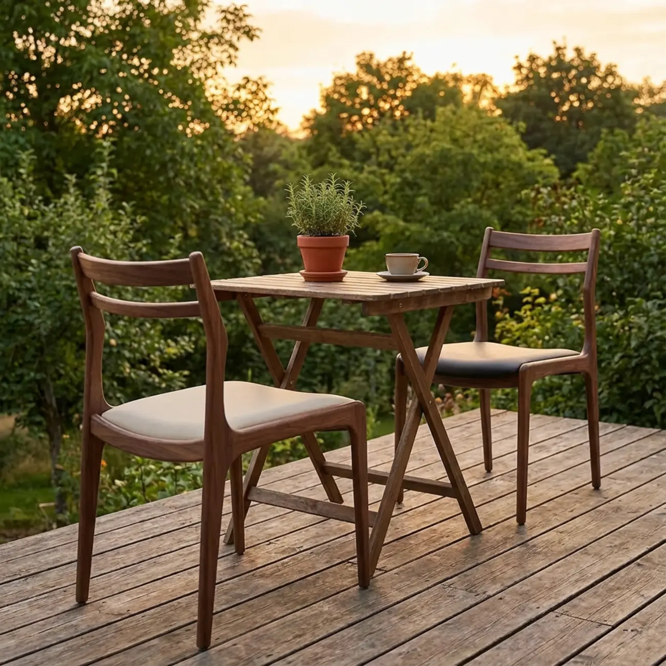 Modern Upholstered Ladder Back Wooden Dining Chair  Image - 3 | homeyfad