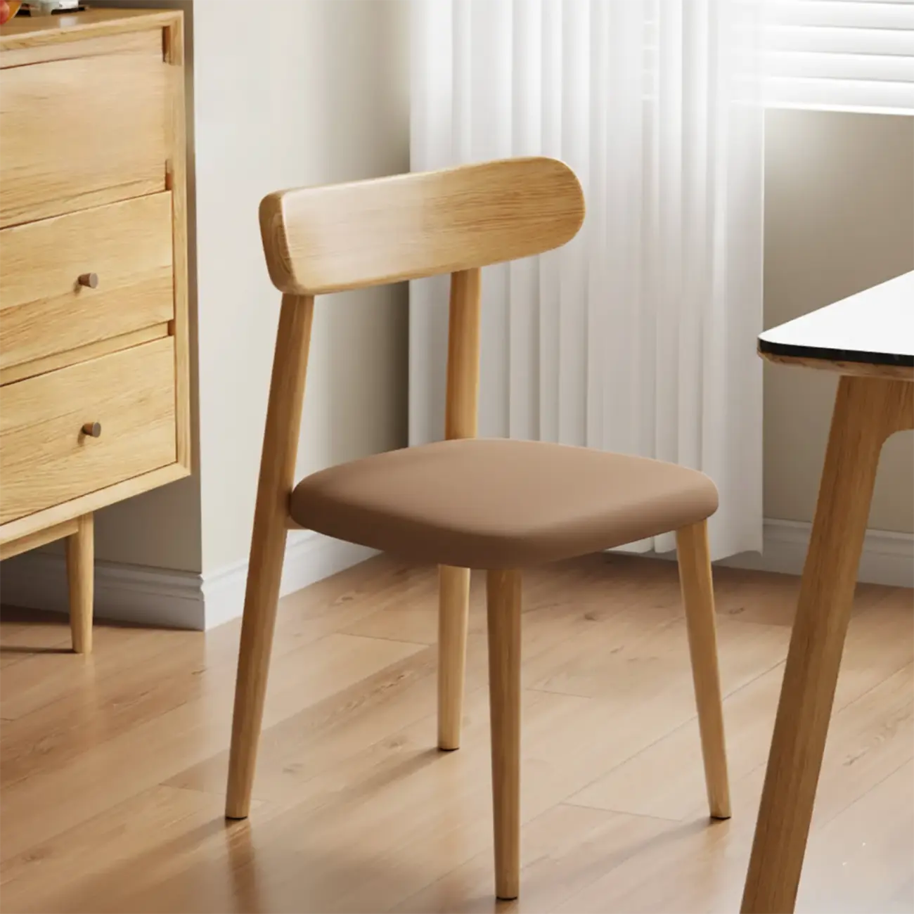 Modern Armless Leather Dining Chair with Low Back Image - 14 | homeyfad