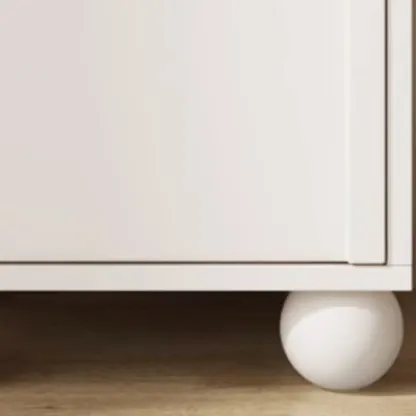 Minimalist Arch Carved Wood 2-Drawer Nightstand Image - 7