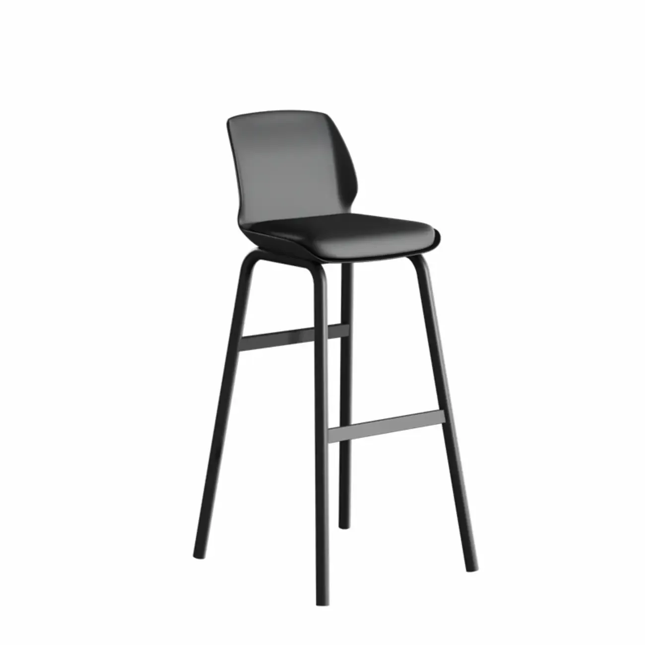Minimalist Metal Upholstered Short Counter Height Bar Stool Image - 11
