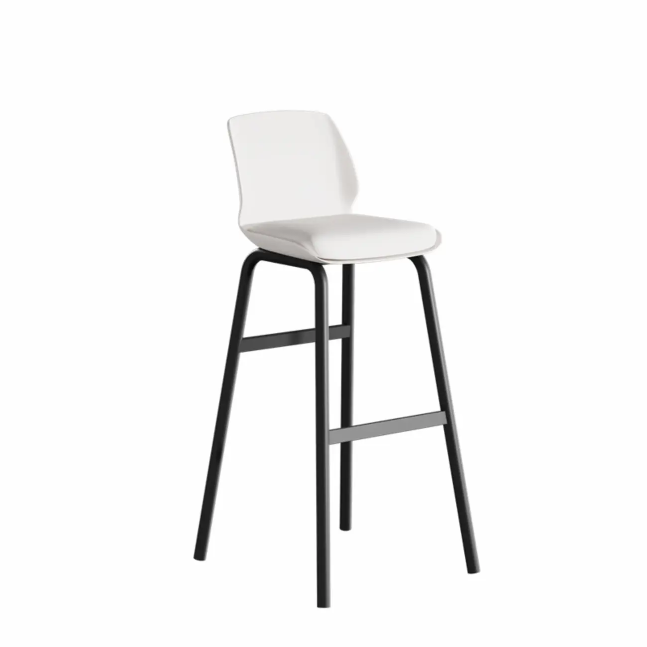 Minimalist Metal Upholstered Short Counter Height Bar Stool Image - 12 | homeyfad