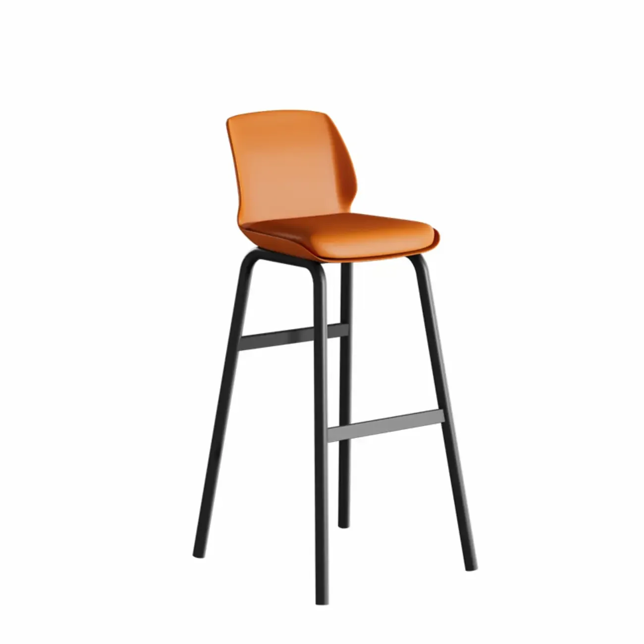 Minimalist Metal Upholstered Short Counter Height Bar Stool Image - 13
