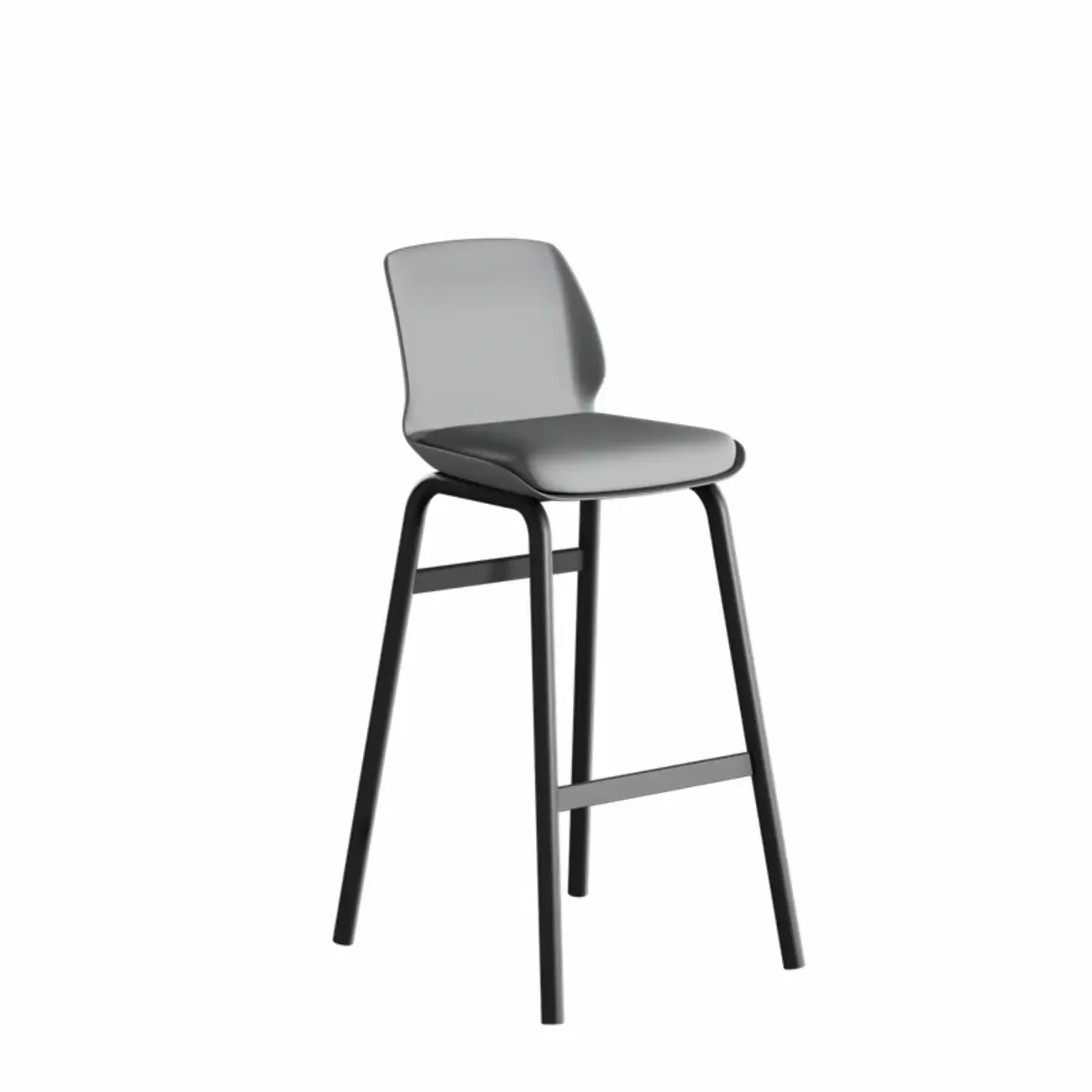 Minimalist Metal Upholstered Short Counter Height Bar Stool Image - 14