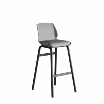 Minimalist Metal Upholstered Short Counter Height Bar Stool Image - 14
