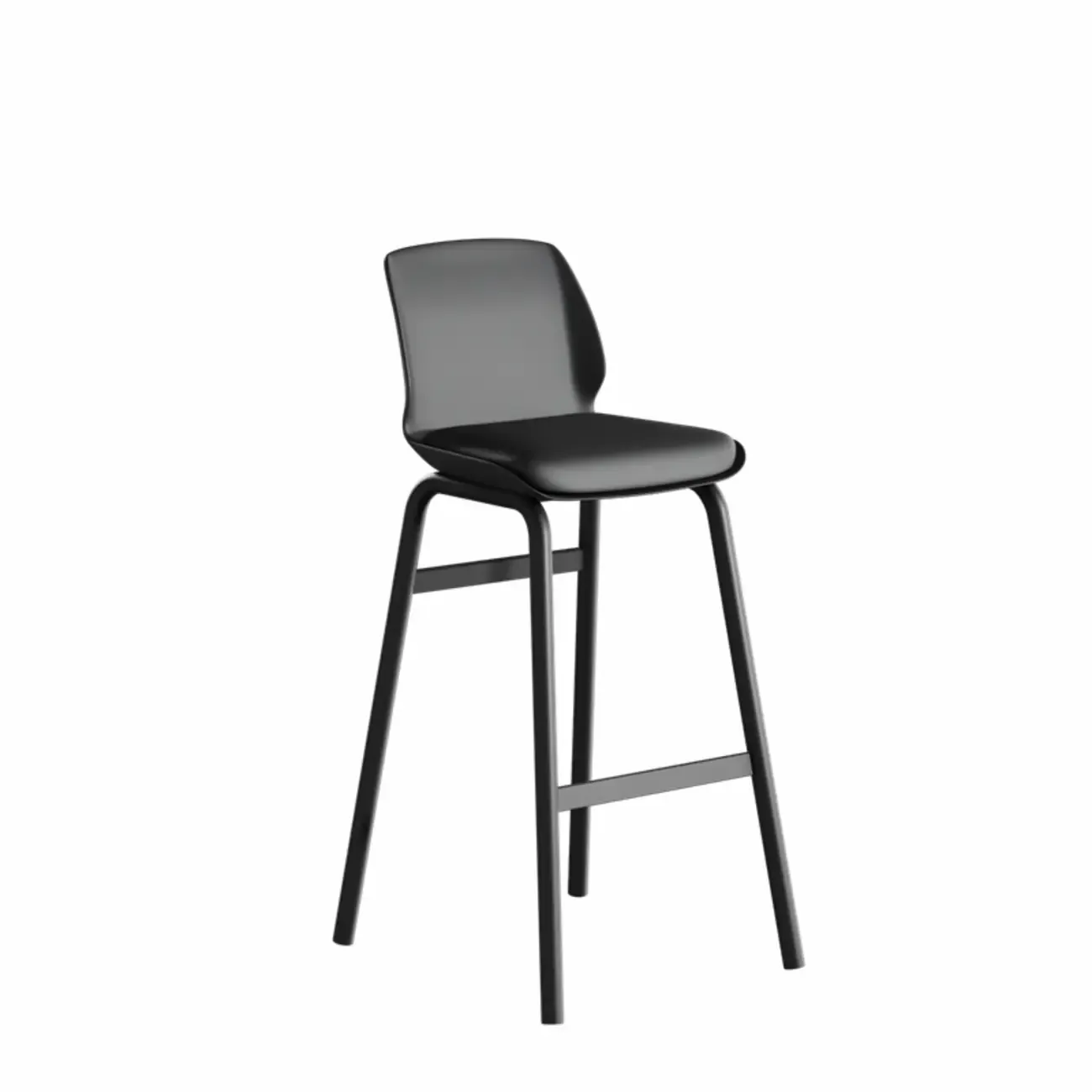 Minimalist Metal Upholstered Short Counter Height Bar Stool Image - 15