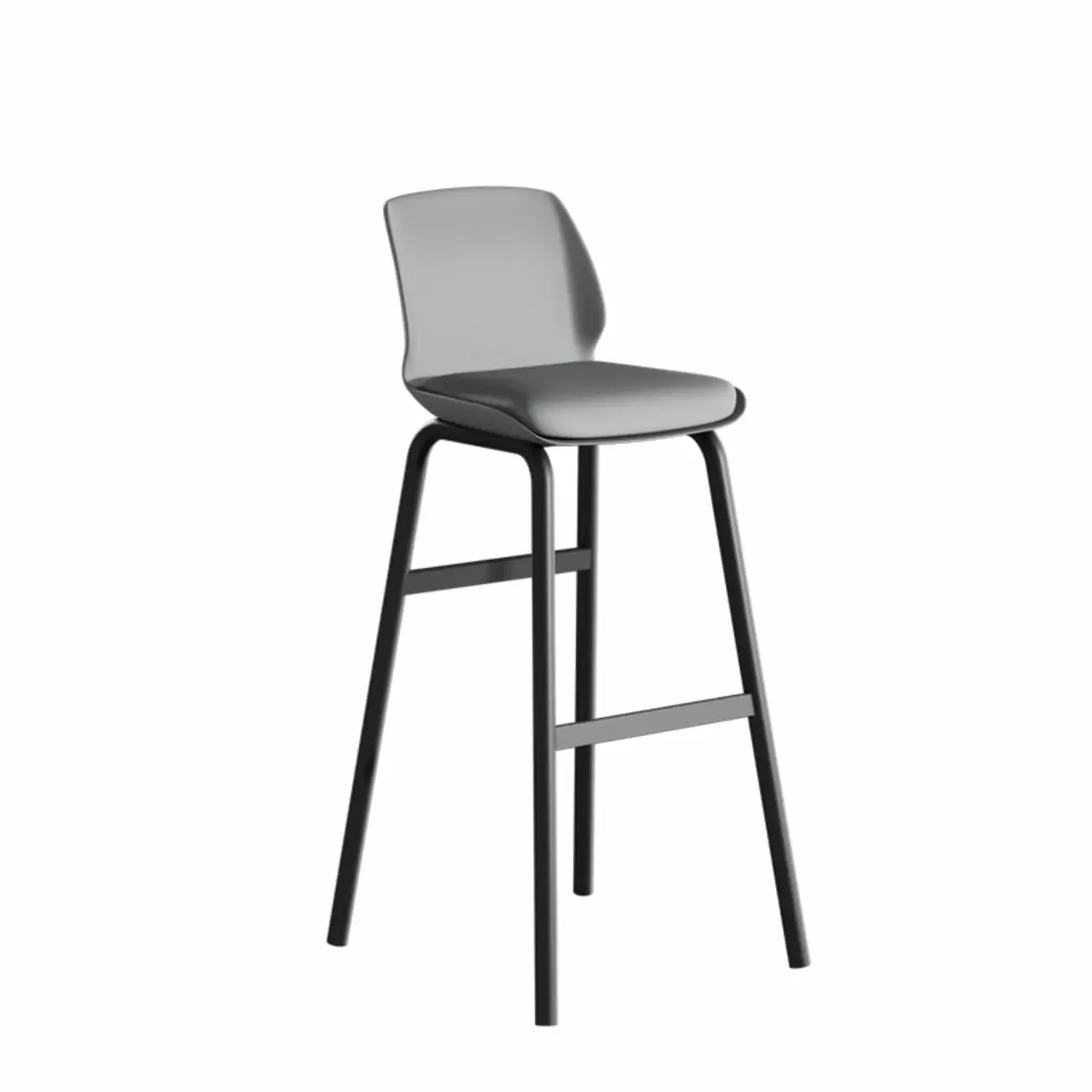 Minimalist Metal Upholstered Short Counter Height Bar Stool Image - 16