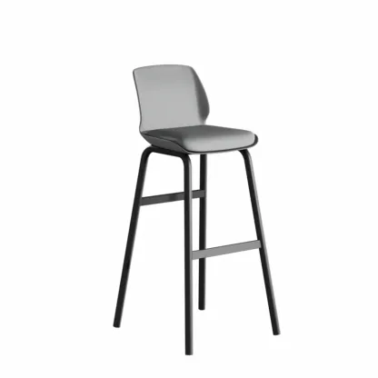 Minimalist Metal Upholstered Short Counter Height Bar Stool Image - 16