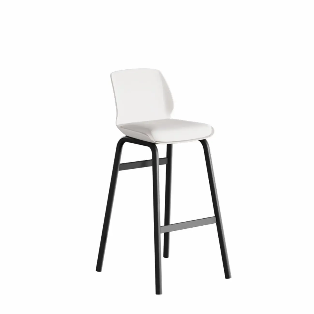 Minimalist Metal Upholstered Short Counter Height Bar Stool Image - 17