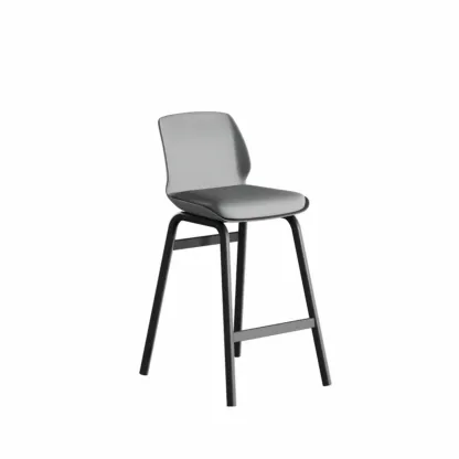 Minimalist Metal Upholstered Short Counter Height Bar Stool Image - 19