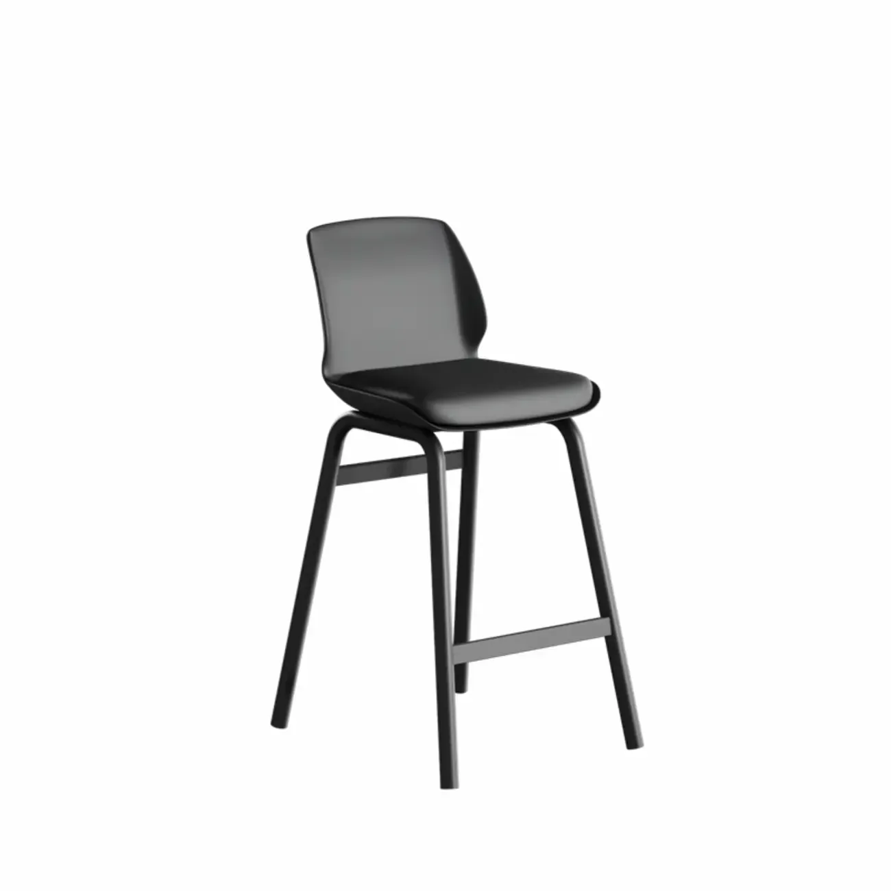 Minimalist Metal Upholstered Short Counter Height Bar Stool Image - 20