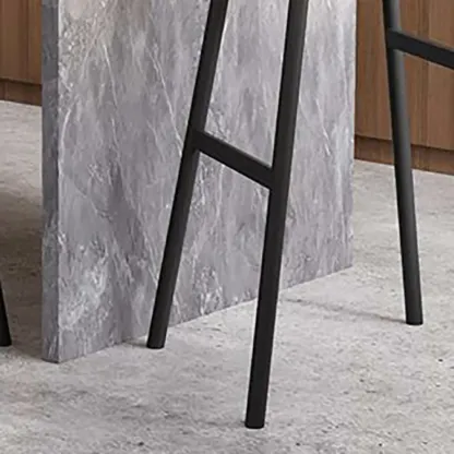 Minimalist Metal Upholstered Short Counter Height Bar Stool Image - 10