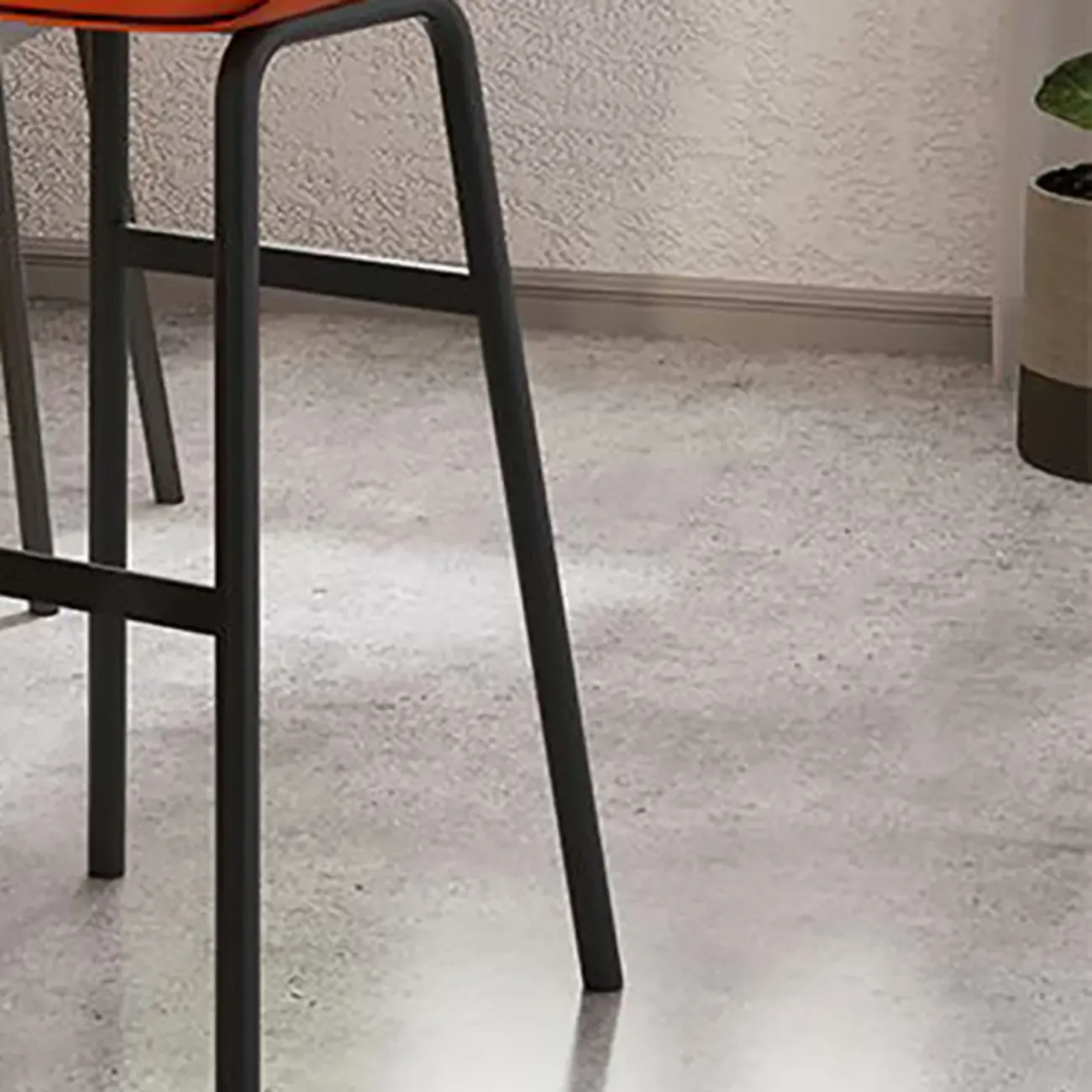 Minimalist Metal Upholstered Short Counter Height Bar Stool Image - 9
