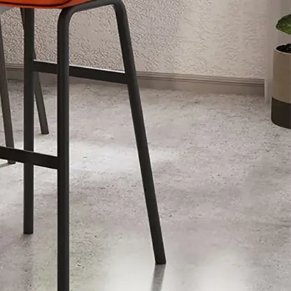 Minimalist Metal Upholstered Short Counter Height Bar Stool Image - 9