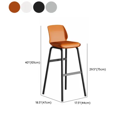 Minimalist Metal Upholstered Short Counter Height Bar Stool Image - 33