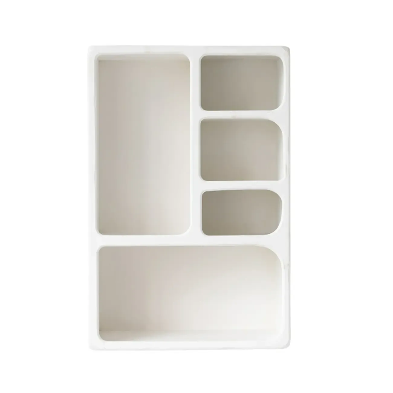 Elegant White Wall-Mounted Wooden Open Display Stand Image - 5