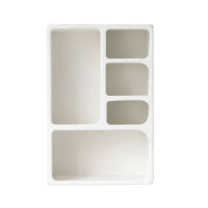 Elegant White Wall-Mounted Wooden Open Display Stand Image - 5