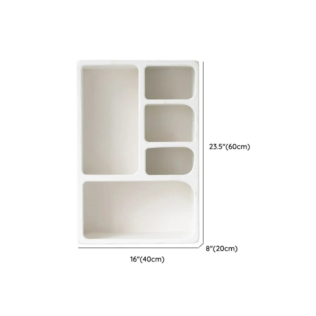 Elegant White Wall-Mounted Wooden Open Display Stand #size | homeyfad