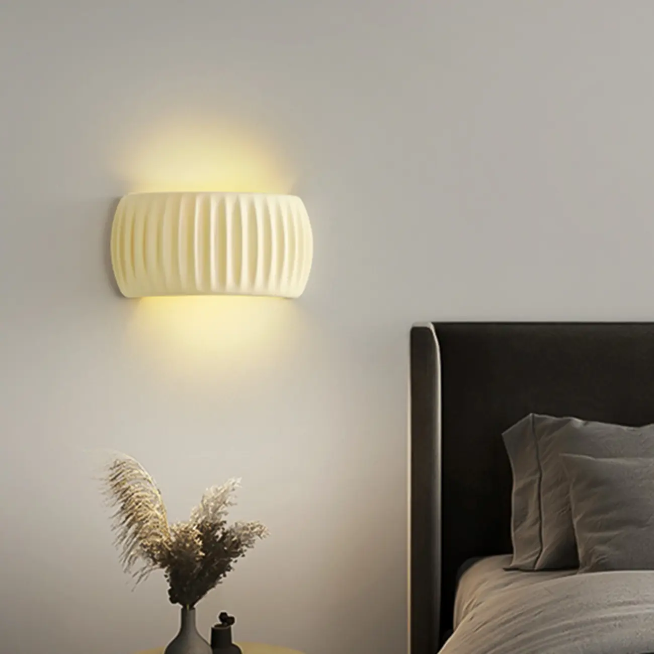 Modern White Wall Sconce with Resin Shade for Bedroom Decor | homeyfad