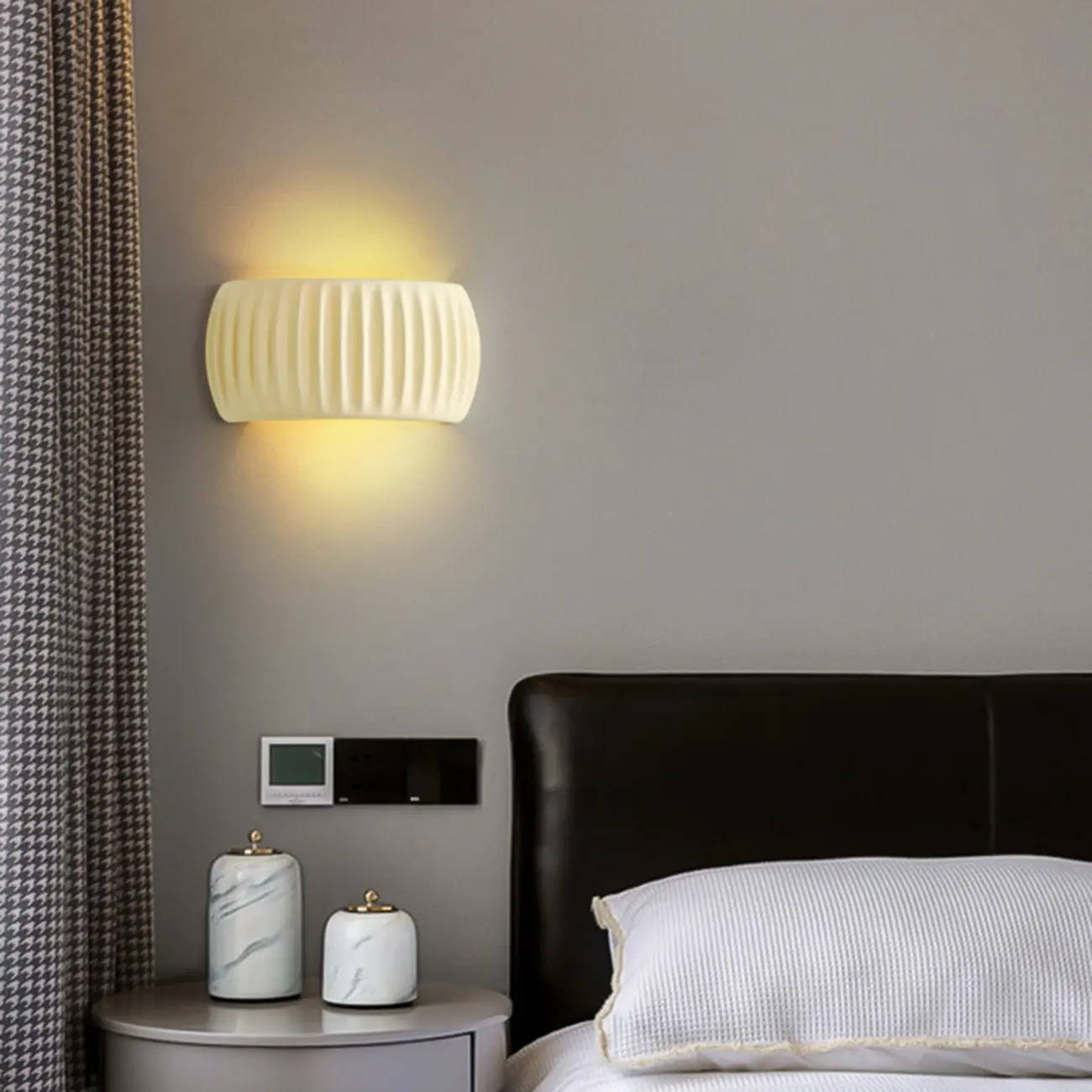 Modern White Wall Sconce with Resin Shade for Bedroom Decor | homeyfad