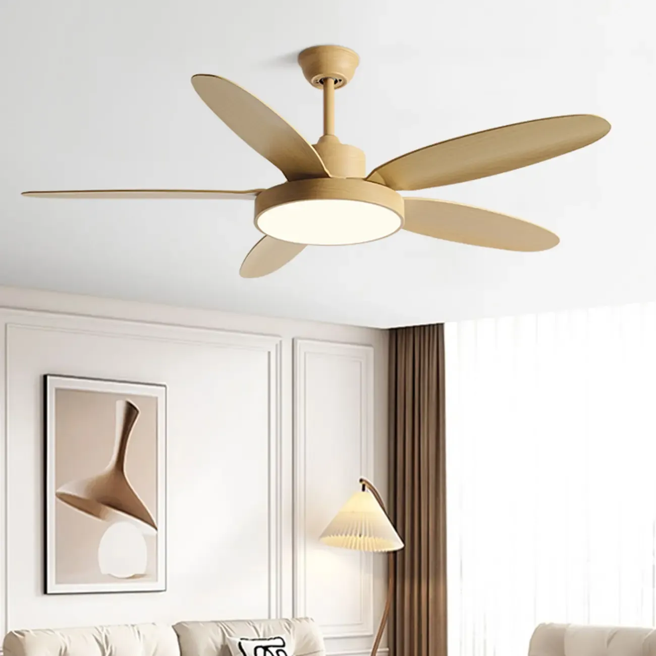 Simple Remote Control Ceiling Fan Dimmable Light for Living Room
