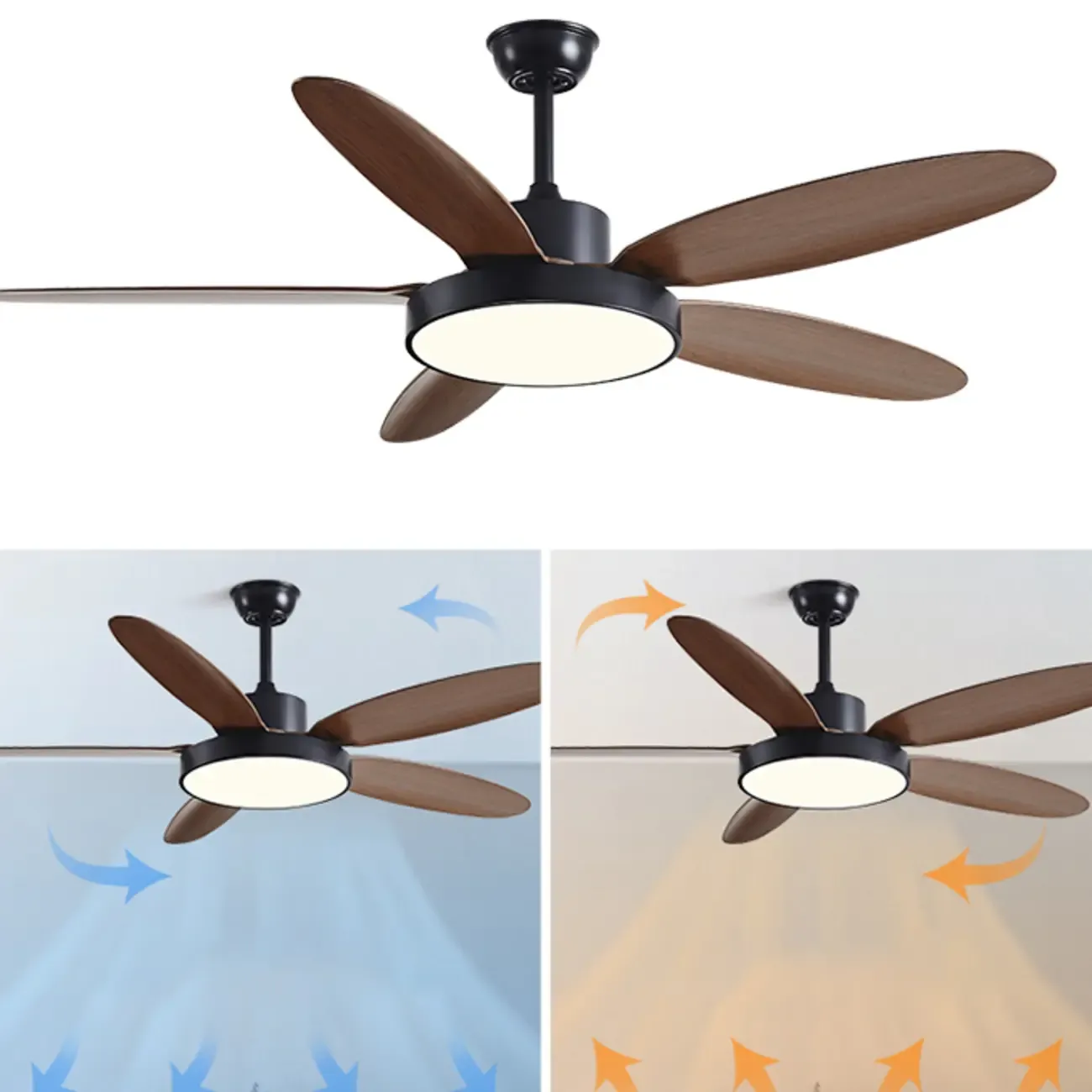 Simple Remote Control Ceiling Fan Dimmable Light for Living Room