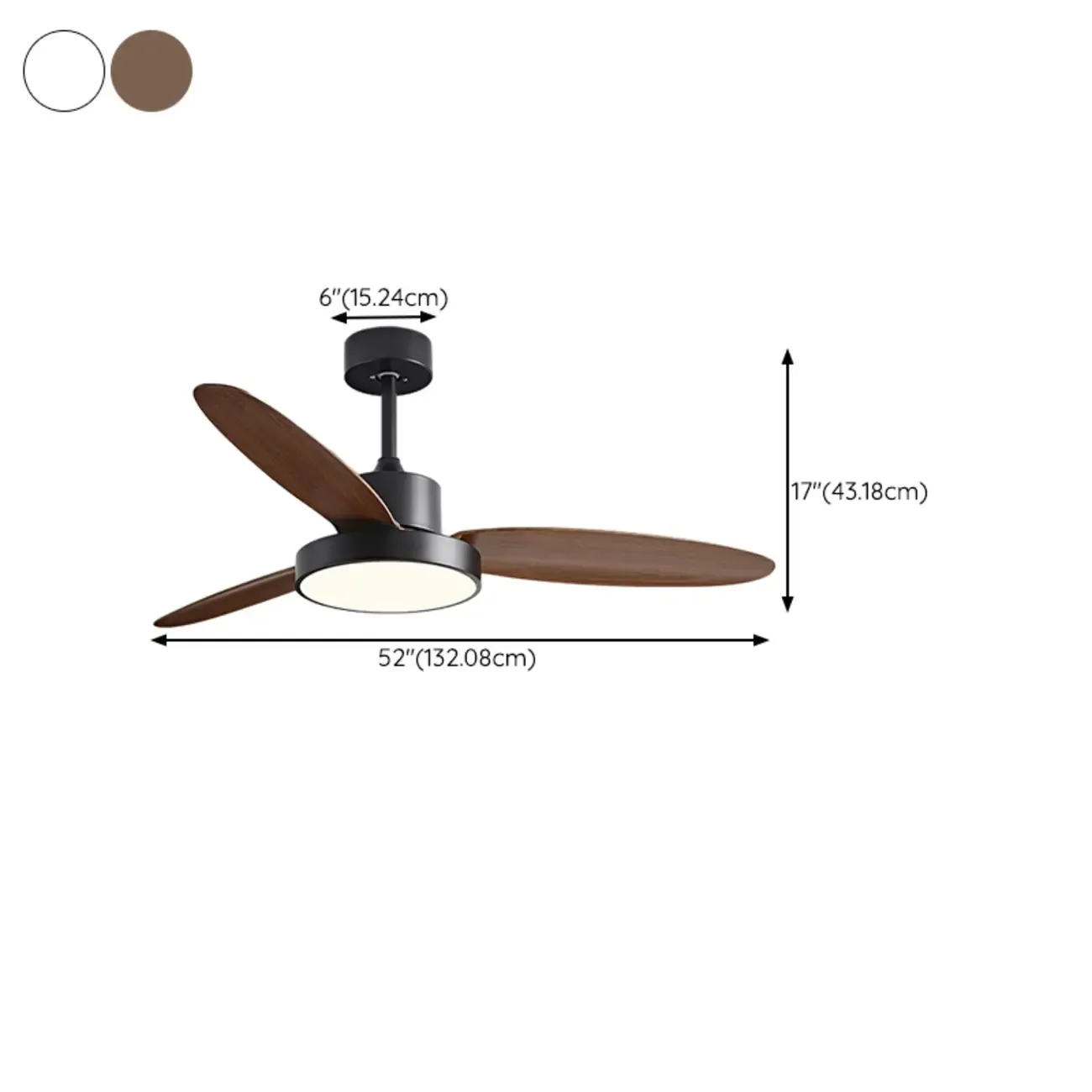 Simple Remote Control Ceiling Fan Dimmable Light for Living Room