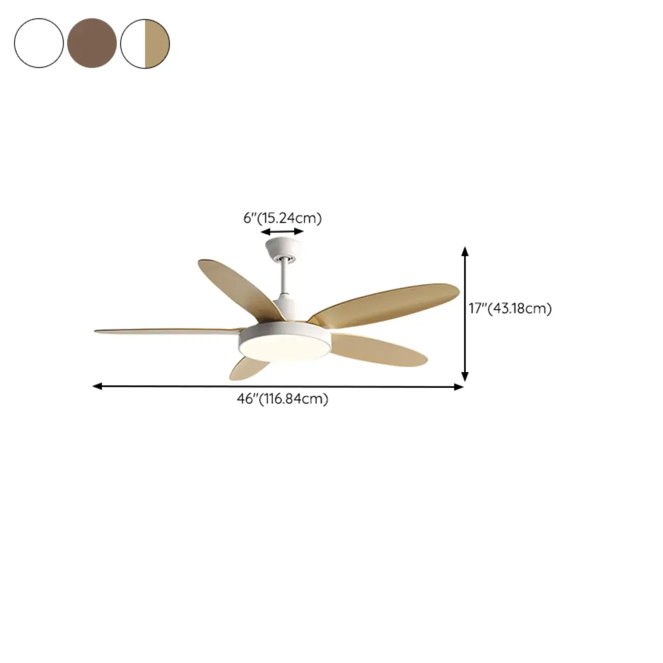 Simple Remote Control Ceiling Fan Dimmable Light for Living Room
