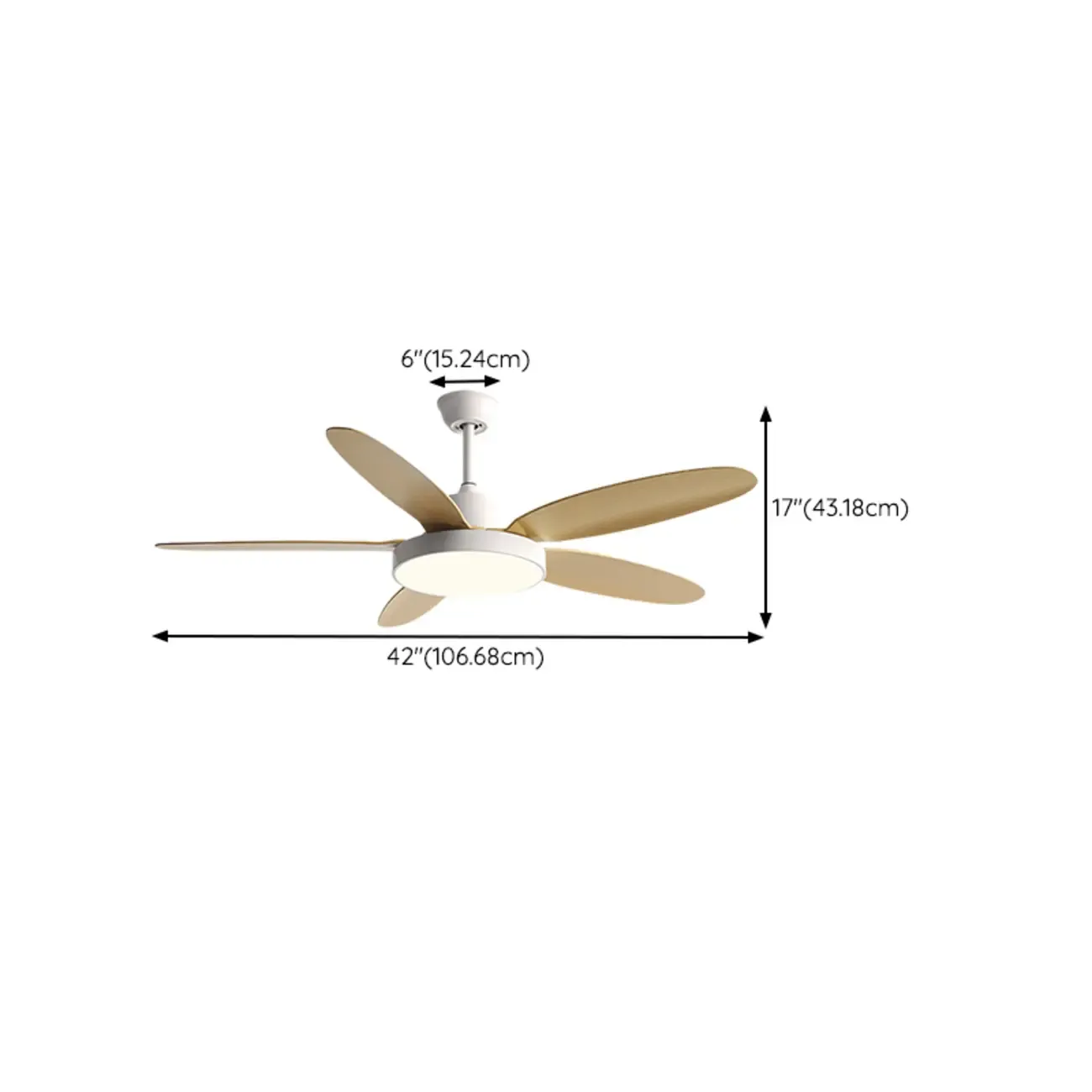 Simple Remote Control Ceiling Fan Dimmable Light for Living Room