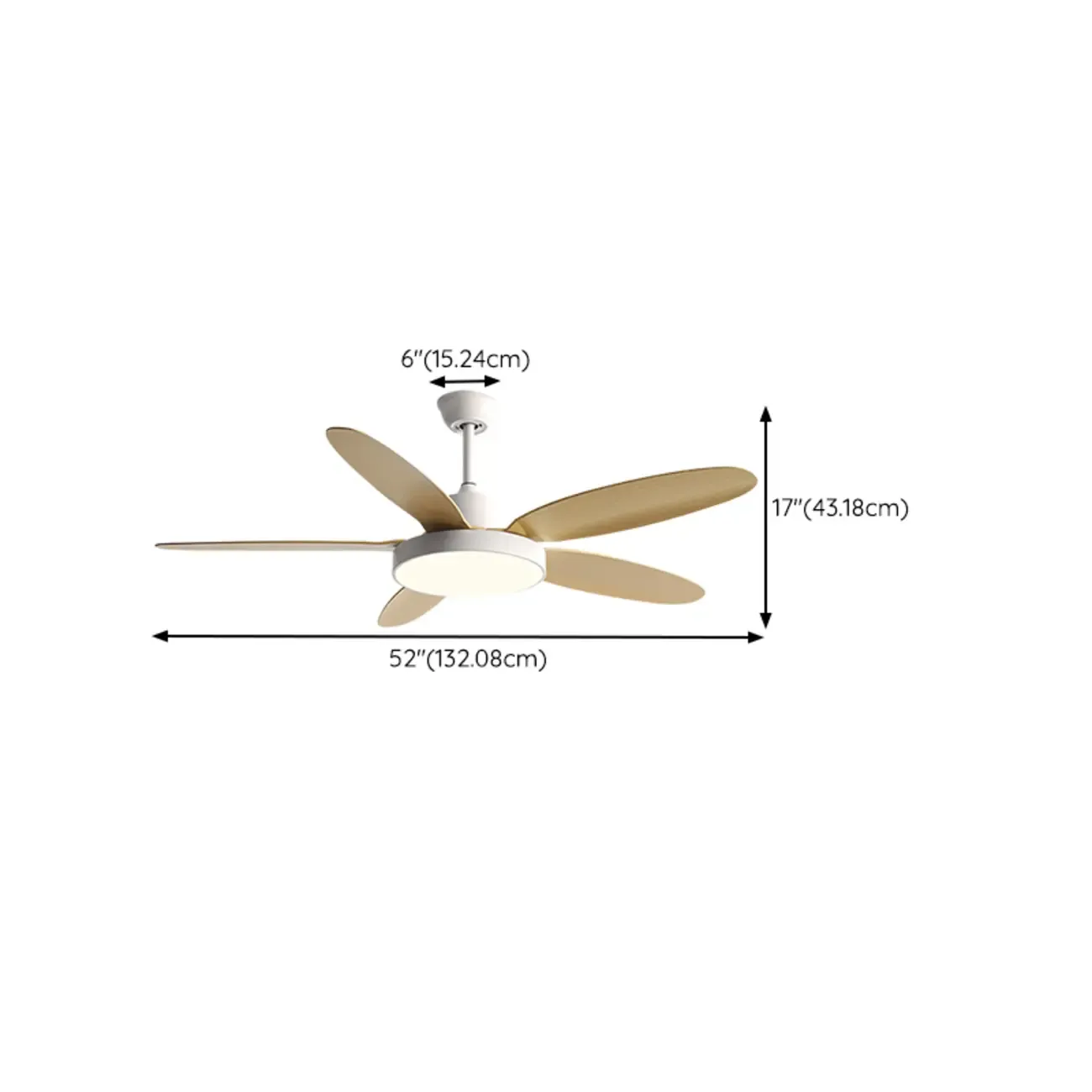 Simple Remote Control Ceiling Fan Dimmable Light for Living Room