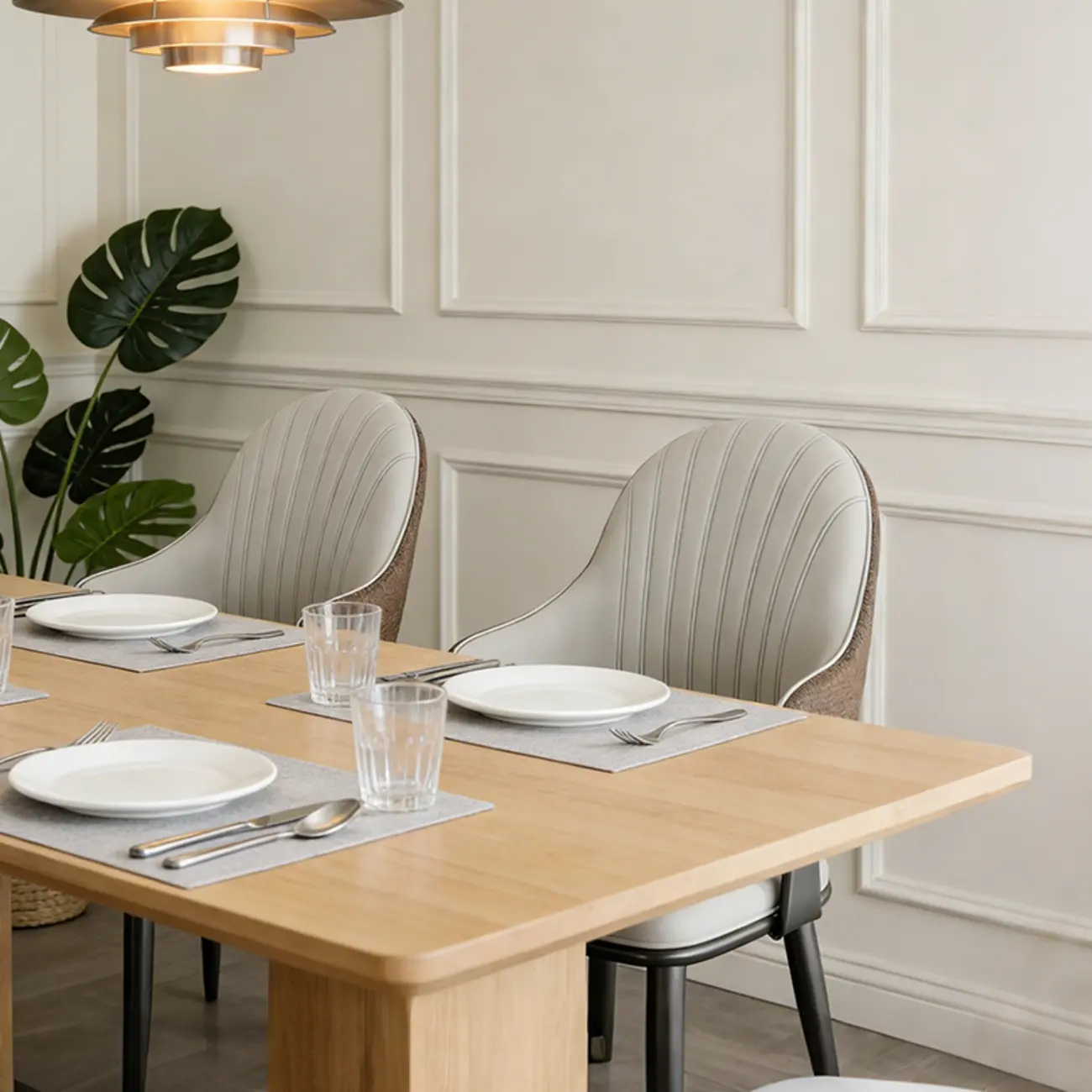 Contemporary Wingback Faux Leather Arm Dining Chair Image - 2 | homeyfad