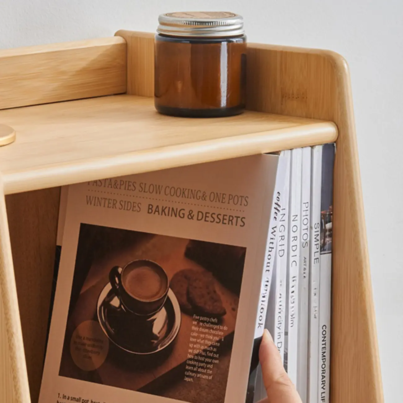 Antique Modern Wood Narrow Ladder Bookcase Image - 9 | homeyfad