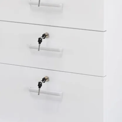 Stylish Wooden Filing Cabinet with Lock and Wheels for Office Image - 12