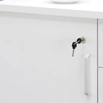 Stylish Wooden Filing Cabinet with Lock and Wheels for Office Image - 14