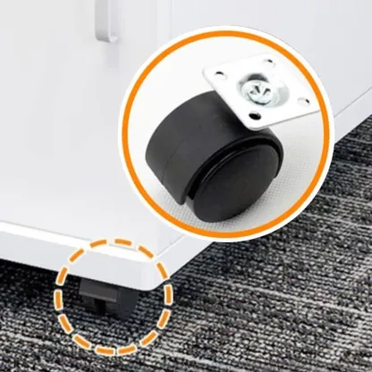 Stylish Wooden Filing Cabinet with Lock and Wheels for Office Image - 17