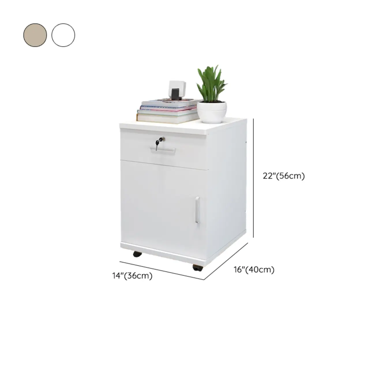 Stylish Wooden Filing Cabinet with Lock and Wheels for Office #size | homeyfad