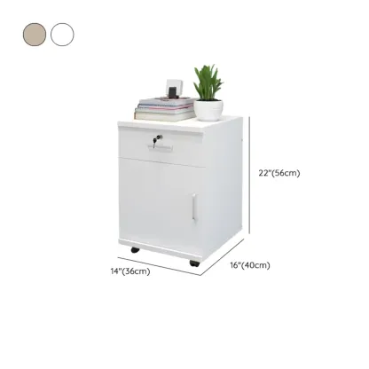 Stylish Wooden Filing Cabinet with Lock and Wheels for Office #size