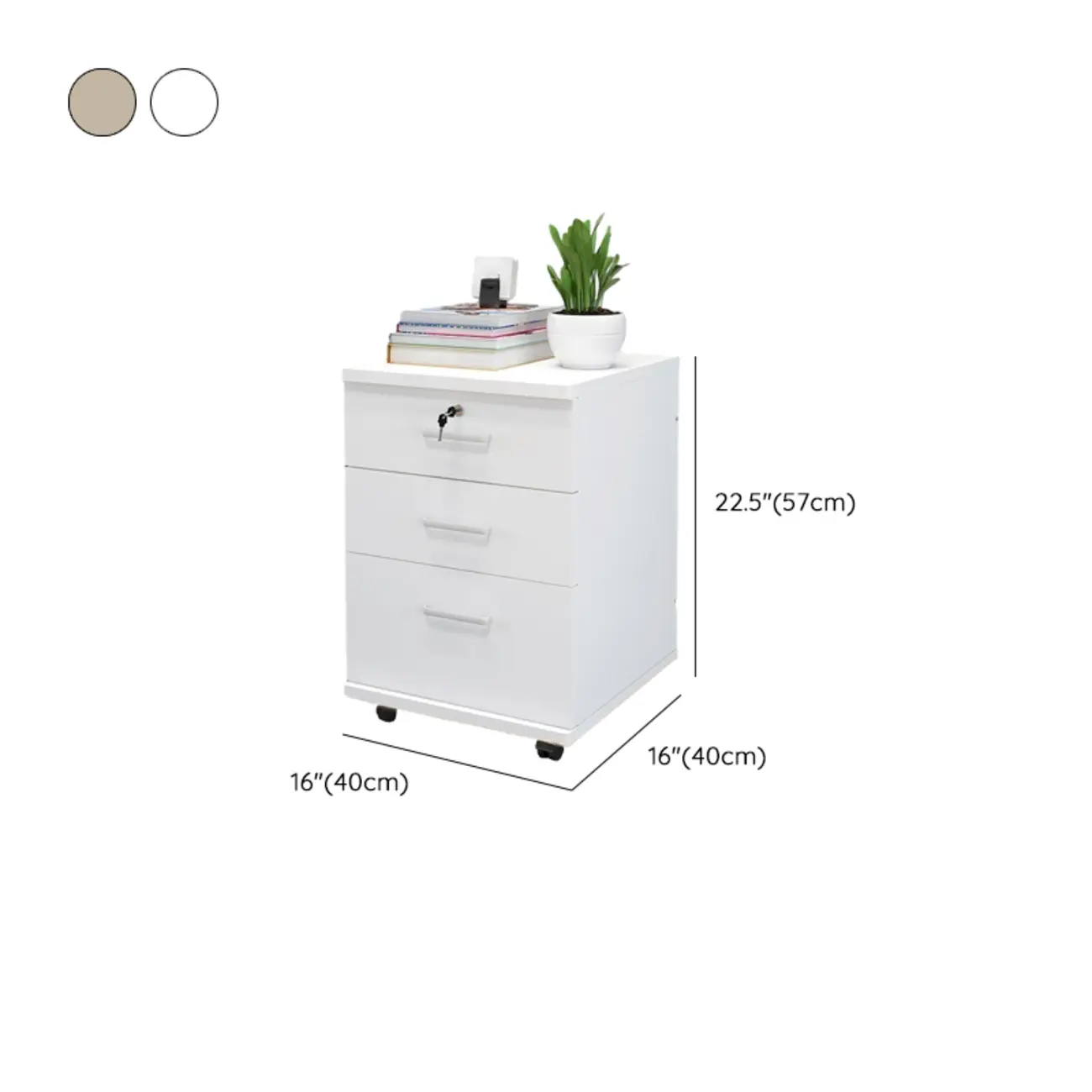 Stylish Wooden Filing Cabinet with Lock and Wheels for Office Image - 28 | homeyfad