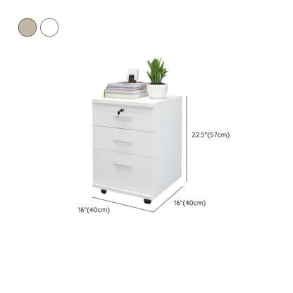 Stylish Wooden Filing Cabinet with Lock and Wheels for Office Image - 28