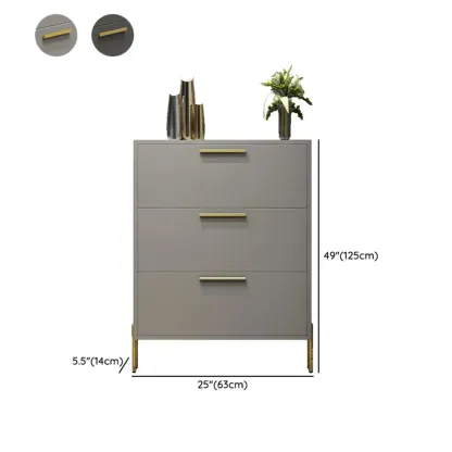 3-Tier Narrow Dark Gray Drop-Front Wood Shoe Cabinet #size