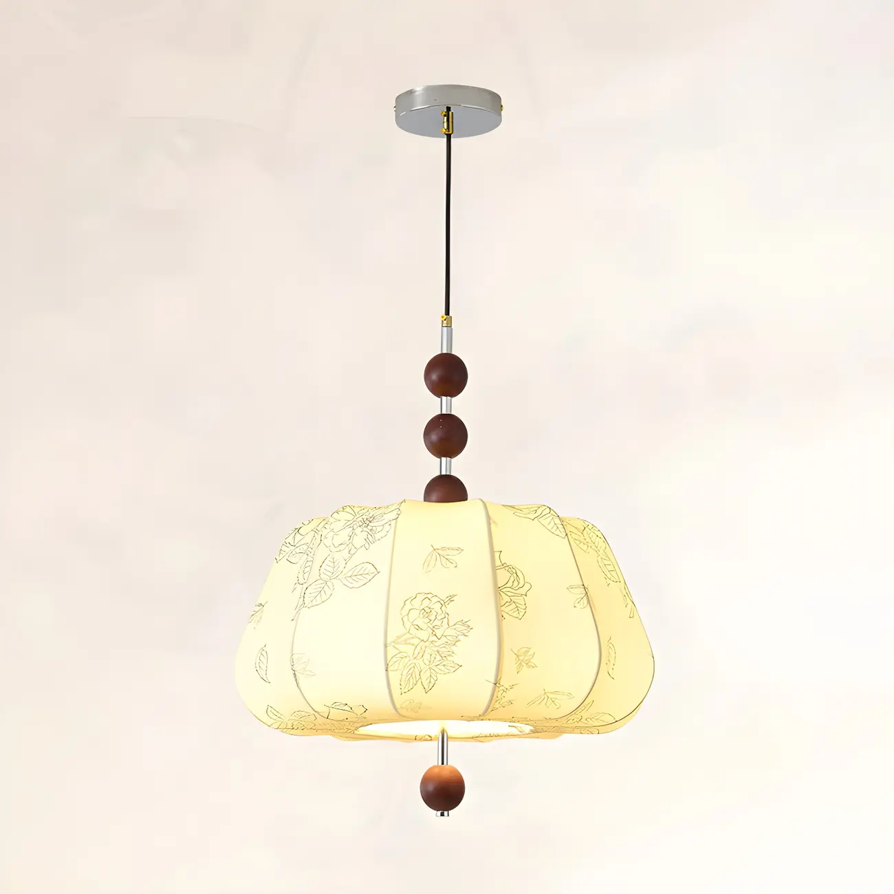 Elegant Floral Fabric Pendant Chandelier for Living Room Image - 12 | homeyfad