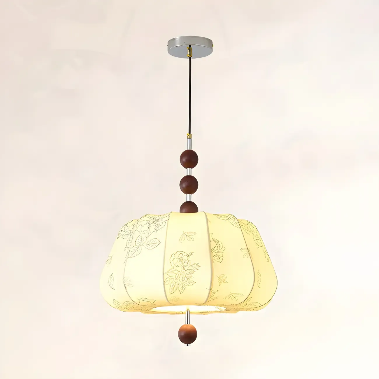 Elegant Floral Fabric Pendant Chandelier for Living Room Image - 12