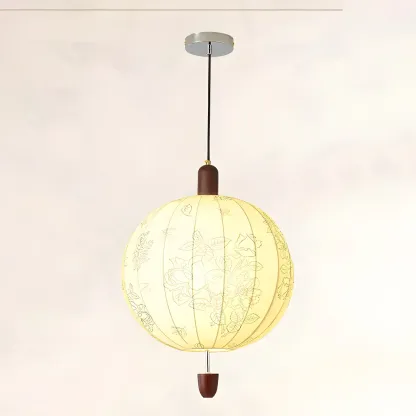 Elegant Floral Fabric Pendant Chandelier for Living Room Image - 13